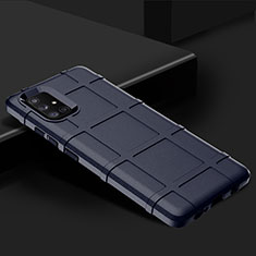 Silikon Hülle Handyhülle Ultra Dünn Flexible Schutzhülle 360 Grad Ganzkörper Tasche S01 für Samsung Galaxy A71 4G A715 Blau
