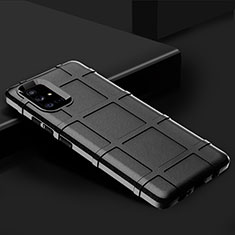 Silikon Hülle Handyhülle Ultra Dünn Flexible Schutzhülle 360 Grad Ganzkörper Tasche S01 für Samsung Galaxy A71 4G A715 Schwarz