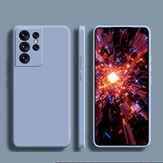 Silikon Hülle Handyhülle Ultra Dünn Flexible Schutzhülle 360 Grad Ganzkörper Tasche S01 für Samsung Galaxy S23 Ultra 5G Lavendel Grau