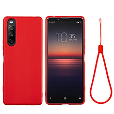 Silikon Hülle Handyhülle Ultra Dünn Flexible Schutzhülle 360 Grad Ganzkörper Tasche S01 für Sony Xperia 10 III SO-52B Rot