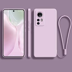 Silikon Hülle Handyhülle Ultra Dünn Flexible Schutzhülle 360 Grad Ganzkörper Tasche S01 für Xiaomi Mi 12 Pro 5G Helles Lila