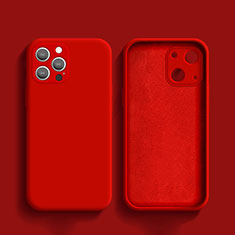 Silikon Hülle Handyhülle Ultra Dünn Flexible Schutzhülle 360 Grad Ganzkörper Tasche S02 für Apple iPhone 14 Pro Max Rot