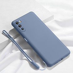 Silikon Hülle Handyhülle Ultra Dünn Flexible Schutzhülle 360 Grad Ganzkörper Tasche S02 für Huawei Mate 40 Lite 5G Lavendel Grau