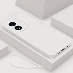 Silikon Hülle Handyhülle Ultra Dünn Flexible Schutzhülle 360 Grad Ganzkörper Tasche S02 für Oppo A58x 5G Weiß