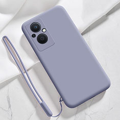 Silikon Hülle Handyhülle Ultra Dünn Flexible Schutzhülle 360 Grad Ganzkörper Tasche S02 für Oppo F21 Pro 5G Lavendel Grau