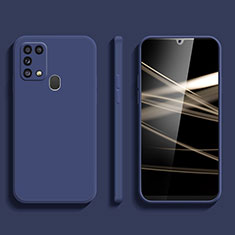 Silikon Hülle Handyhülle Ultra Dünn Flexible Schutzhülle 360 Grad Ganzkörper Tasche S02 für Samsung Galaxy M31 Blau