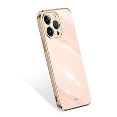 Silikon Hülle Handyhülle Ultra Dünn Flexible Schutzhülle 360 Grad Ganzkörper Tasche S03 für Apple iPhone 13 Pro Gold