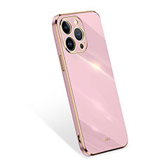 Silikon Hülle Handyhülle Ultra Dünn Flexible Schutzhülle 360 Grad Ganzkörper Tasche S03 für Apple iPhone 13 Pro Max Rosegold