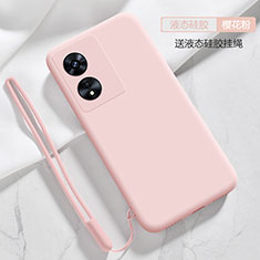 Silikon Hülle Handyhülle Ultra Dünn Flexible Schutzhülle 360 Grad Ganzkörper Tasche S03 für Oppo A1 5G Rosa