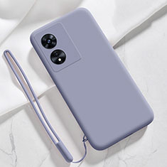 Silikon Hülle Handyhülle Ultra Dünn Flexible Schutzhülle 360 Grad Ganzkörper Tasche S03 für Oppo A1 Pro 5G Lavendel Grau