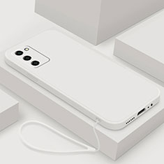 Silikon Hülle Handyhülle Ultra Dünn Flexible Schutzhülle 360 Grad Ganzkörper Tasche S03 für Oppo A55 5G Weiß