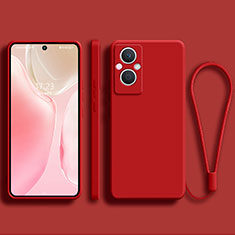 Silikon Hülle Handyhülle Ultra Dünn Flexible Schutzhülle 360 Grad Ganzkörper Tasche S03 für Oppo A96 5G Rot