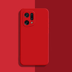 Silikon Hülle Handyhülle Ultra Dünn Flexible Schutzhülle 360 Grad Ganzkörper Tasche S03 für Oppo Find X5 Pro 5G Rot
