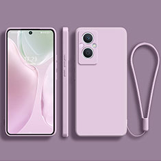 Silikon Hülle Handyhülle Ultra Dünn Flexible Schutzhülle 360 Grad Ganzkörper Tasche S03 für Oppo Reno7 Z 5G Helles Lila