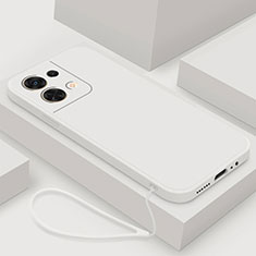 Silikon Hülle Handyhülle Ultra Dünn Flexible Schutzhülle 360 Grad Ganzkörper Tasche S03 für Oppo Reno8 Pro+ Plus 5G Weiß