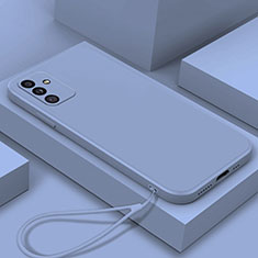 Silikon Hülle Handyhülle Ultra Dünn Flexible Schutzhülle 360 Grad Ganzkörper Tasche S03 für Samsung Galaxy A14 5G Lavendel Grau