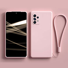 Silikon Hülle Handyhülle Ultra Dünn Flexible Schutzhülle 360 Grad Ganzkörper Tasche S03 für Samsung Galaxy A52 5G Rosa