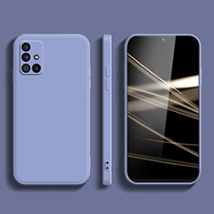 Silikon Hülle Handyhülle Ultra Dünn Flexible Schutzhülle 360 Grad Ganzkörper Tasche S03 für Samsung Galaxy M31s Lavendel Grau