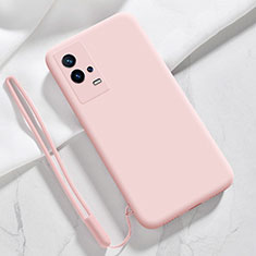 Silikon Hülle Handyhülle Ultra Dünn Flexible Schutzhülle 360 Grad Ganzkörper Tasche S03 für Vivo iQOO 8 Pro 5G Rosa