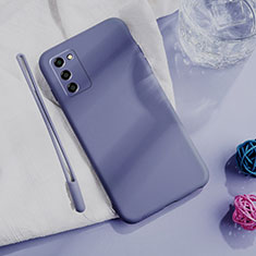 Silikon Hülle Handyhülle Ultra Dünn Flexible Schutzhülle 360 Grad Ganzkörper Tasche S04 für Oppo A55 5G Lavendel Grau