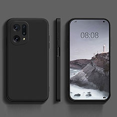 Silikon Hülle Handyhülle Ultra Dünn Flexible Schutzhülle 360 Grad Ganzkörper Tasche S04 für Oppo Find X5 5G Schwarz