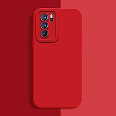 Silikon Hülle Handyhülle Ultra Dünn Flexible Schutzhülle 360 Grad Ganzkörper Tasche S04 für Oppo Reno6 5G Rot