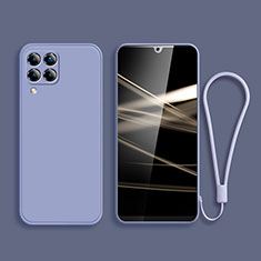 Silikon Hülle Handyhülle Ultra Dünn Flexible Schutzhülle 360 Grad Ganzkörper Tasche S04 für Samsung Galaxy A12 5G Lavendel Grau