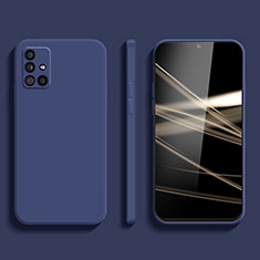 Silikon Hülle Handyhülle Ultra Dünn Flexible Schutzhülle 360 Grad Ganzkörper Tasche S04 für Samsung Galaxy A71 4G A715 Blau