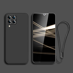Silikon Hülle Handyhülle Ultra Dünn Flexible Schutzhülle 360 Grad Ganzkörper Tasche S04 für Samsung Galaxy M12 Schwarz