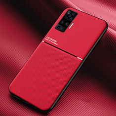 Silikon Hülle Handyhülle Ultra Dünn Flexible Schutzhülle 360 Grad Ganzkörper Tasche S04 für Vivo X51 5G Rot