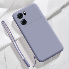 Silikon Hülle Handyhülle Ultra Dünn Flexible Schutzhülle 360 Grad Ganzkörper Tasche S05 für Oppo K10 5G Lavendel Grau