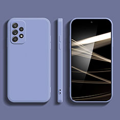 Silikon Hülle Handyhülle Ultra Dünn Flexible Schutzhülle 360 Grad Ganzkörper Tasche S05 für Samsung Galaxy A32 4G Lavendel Grau