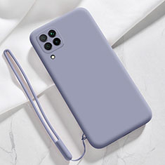 Silikon Hülle Handyhülle Ultra Dünn Flexible Schutzhülle 360 Grad Ganzkörper Tasche S06 für Samsung Galaxy A12 Nacho Lavendel Grau