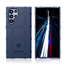 Silikon Hülle Handyhülle Ultra Dünn Flexible Schutzhülle 360 Grad Ganzkörper Tasche S07 für Samsung Galaxy S21 Ultra 5G Blau