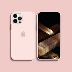 Silikon Hülle Handyhülle Ultra Dünn Flexible Schutzhülle 360 Grad Ganzkörper Tasche S08 für Apple iPhone 14 Pro Rosa