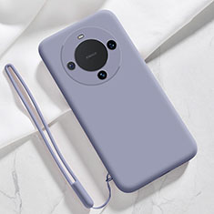 Silikon Hülle Handyhülle Ultra Dünn Flexible Schutzhülle 360 Grad Ganzkörper Tasche YK1 für Huawei Mate 60 Pro+ Plus Lavendel Grau