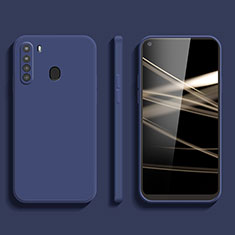 Silikon Hülle Handyhülle Ultra Dünn Flexible Schutzhülle 360 Grad Ganzkörper Tasche YK1 für Samsung Galaxy A21 Blau