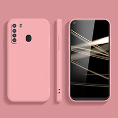 Silikon Hülle Handyhülle Ultra Dünn Flexible Schutzhülle 360 Grad Ganzkörper Tasche YK1 für Samsung Galaxy A21 Rosa