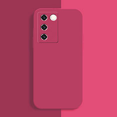 Silikon Hülle Handyhülle Ultra Dünn Flexible Schutzhülle 360 Grad Ganzkörper Tasche YK1 für Vivo V27 5G Pink