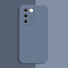 Silikon Hülle Handyhülle Ultra Dünn Flexible Schutzhülle 360 Grad Ganzkörper Tasche YK1 für Vivo V27 Pro 5G Lavendel Grau
