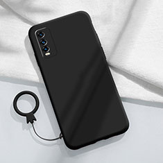 Silikon Hülle Handyhülle Ultra Dünn Flexible Schutzhülle 360 Grad Ganzkörper Tasche YK1 für Vivo Y12G Schwarz