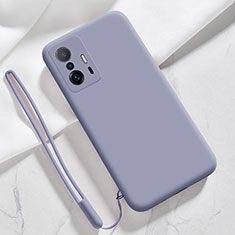 Silikon Hülle Handyhülle Ultra Dünn Flexible Schutzhülle 360 Grad Ganzkörper Tasche YK1 für Xiaomi Mi 11T 5G Lavendel Grau