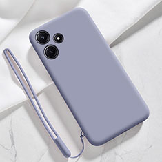 Silikon Hülle Handyhülle Ultra Dünn Flexible Schutzhülle 360 Grad Ganzkörper Tasche YK1 für Xiaomi Poco M6 Pro 5G Lavendel Grau