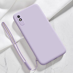 Silikon Hülle Handyhülle Ultra Dünn Flexible Schutzhülle 360 Grad Ganzkörper Tasche YK1 für Xiaomi Redmi 9AT Helles Lila