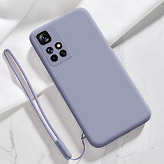 Silikon Hülle Handyhülle Ultra Dünn Flexible Schutzhülle 360 Grad Ganzkörper Tasche YK1 für Xiaomi Redmi Note 11 4G (2021) Lavendel Grau