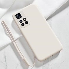 Silikon Hülle Handyhülle Ultra Dünn Flexible Schutzhülle 360 Grad Ganzkörper Tasche YK1 für Xiaomi Redmi Note 11 4G (2021) Weiß