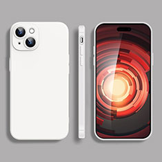 Silikon Hülle Handyhülle Ultra Dünn Flexible Schutzhülle 360 Grad Ganzkörper Tasche YK2 für Apple iPhone 14 Plus Weiß