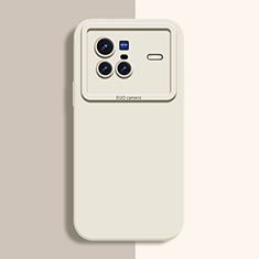 Silikon Hülle Handyhülle Ultra Dünn Flexible Schutzhülle 360 Grad Ganzkörper Tasche YK2 für Vivo X80 5G Weiß