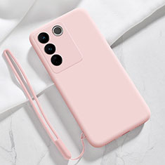 Silikon Hülle Handyhülle Ultra Dünn Flexible Schutzhülle 360 Grad Ganzkörper Tasche YK3 für Vivo V27 Pro 5G Rosa