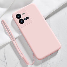 Silikon Hülle Handyhülle Ultra Dünn Flexible Schutzhülle 360 Grad Ganzkörper Tasche YK3 für Vivo X80 Lite 5G Rosa